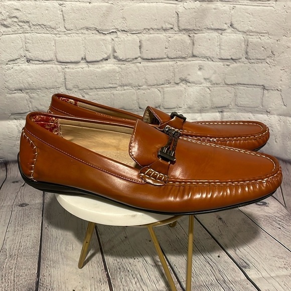 Stacy Adams men's British Tan leather driving loafers size 14 M - Picture 1 of 7